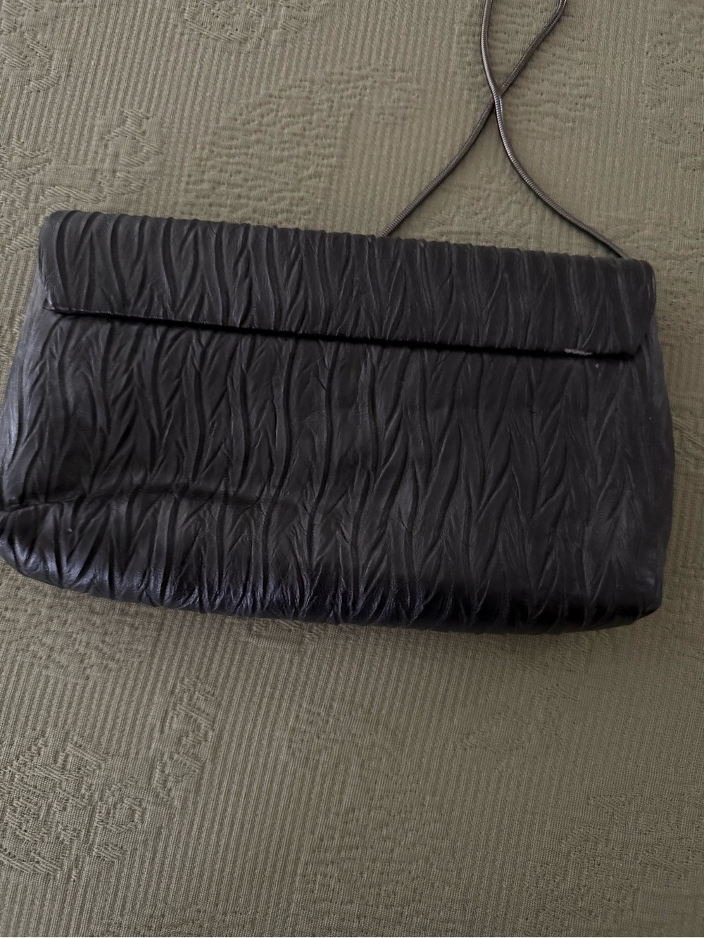 Kate Landry Dark Grey Textured Chain-Handle Clutch - Picture 2 of 6